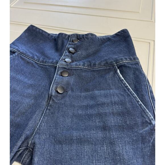 Frame Womens Jeans 26 Leandro Skinny Button Fly Blue Military High Waist Stretch - Picture 2 of 8